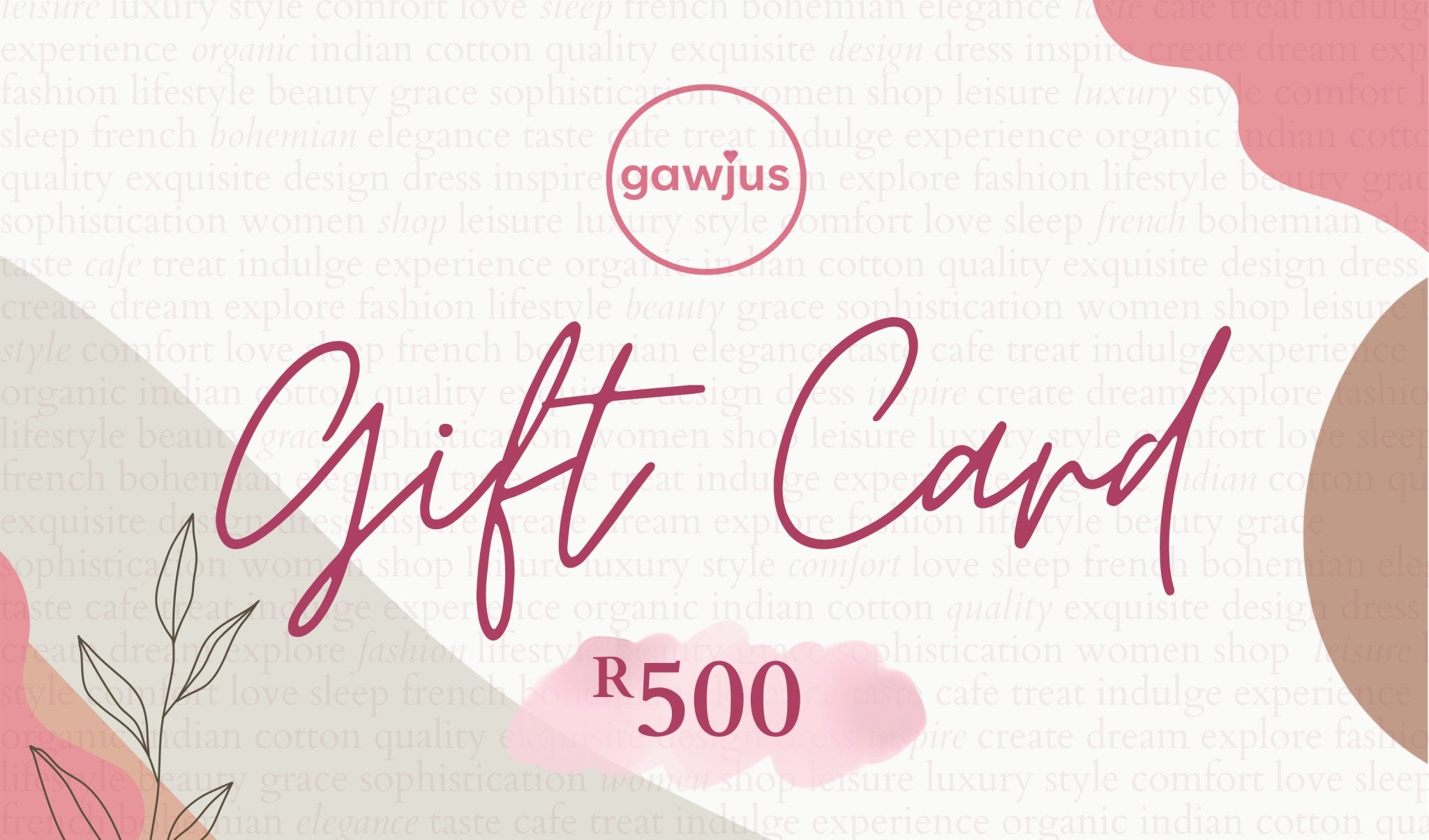 Gift Cards - Gawjus.CapeTown