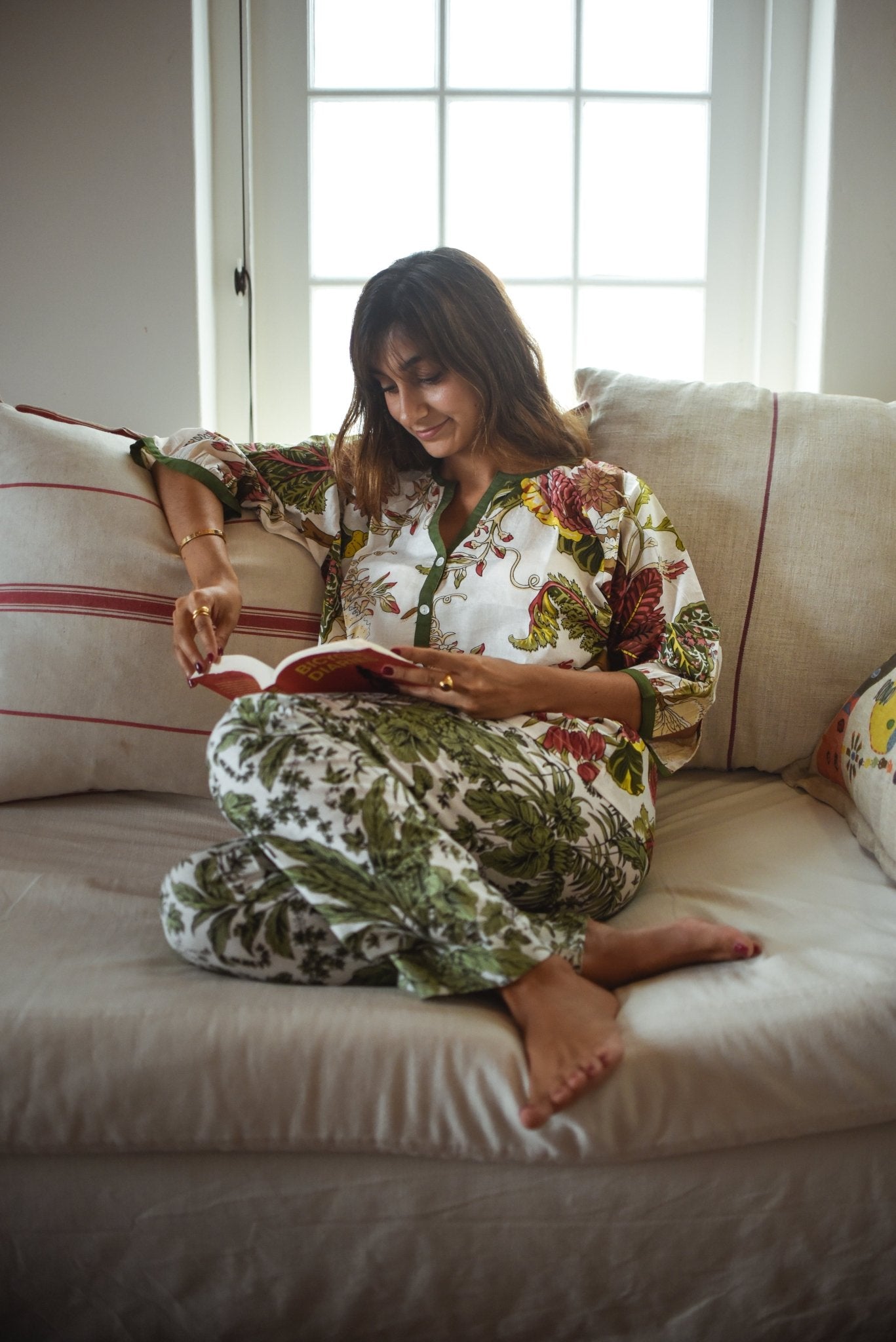 French Pyjamas - Green Floral - Gawjus.CapeTown