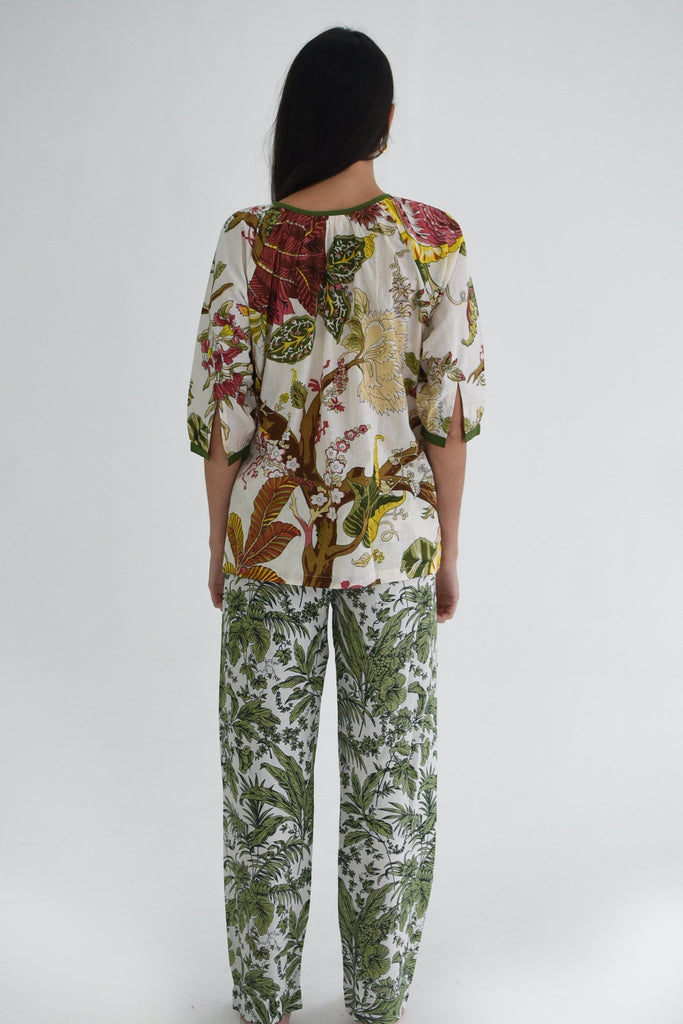 French Pyjamas - Green Floral - Gawjus.CapeTown
