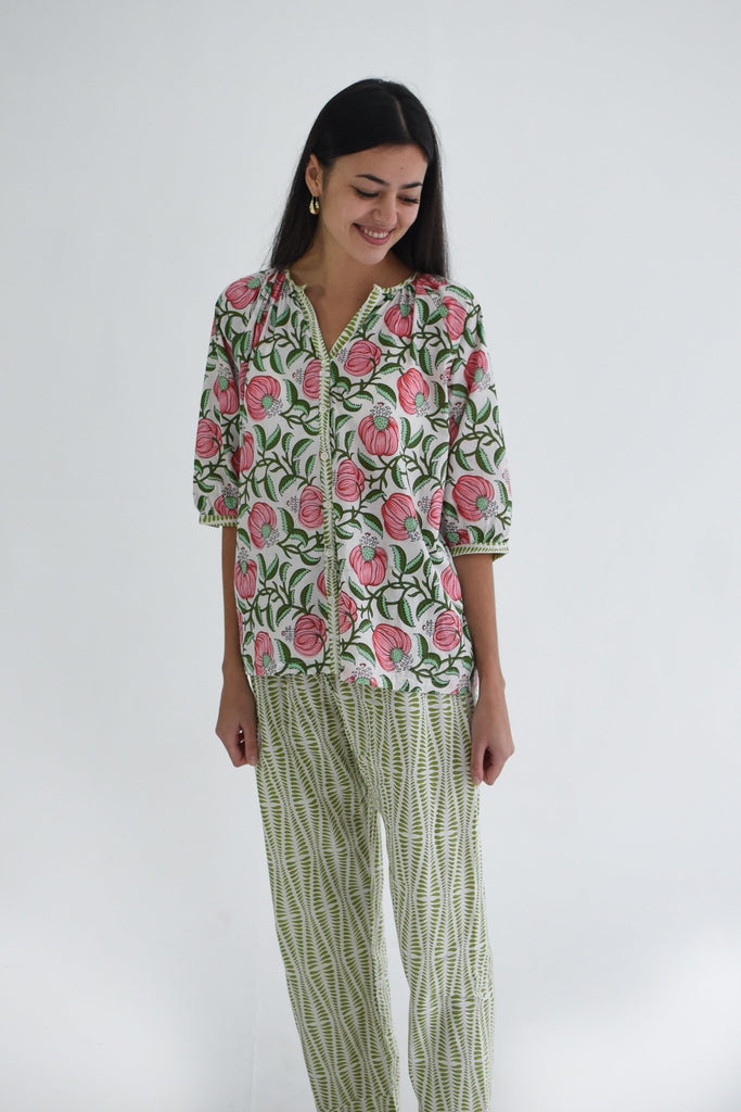 French Pyjamas - Green Leaf - Gawjus.CapeTown